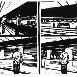 Metro Revolution, linoprint/paper, 18,2 x 23,1 cm, 2018