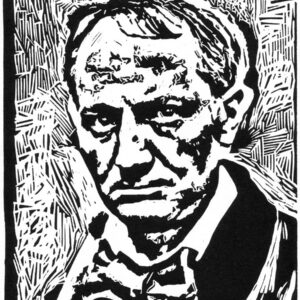 Charles Baudelaire, linoprint/paper, 25 x 20 cm, 2018