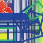 Code Exit 1, linoprints/cotton, 50 x 60 cm, 2004