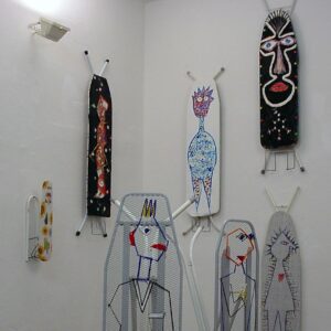 Linocut & Ironing board, exhibition view, Hahn