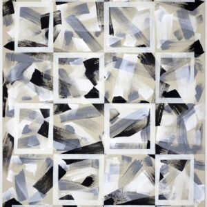 Brush strokes, transparent raster, linoprints/acrylics/cotton, 150 x 100 cm, 2019