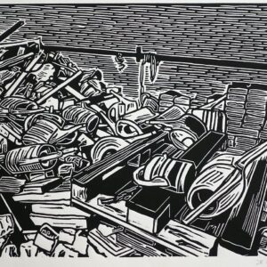 Gießkannenprinzip 2, linoprint/paper, 23,5 x 30,3 cm, 2020