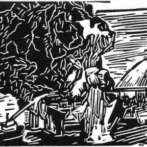 Deepwater Horizon, linoprint/paper, 9 x 16 cm, 2020