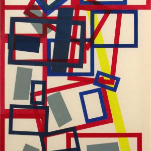 Hard-edge composition, linoprints/cotton, 120 x 80 cm, 2007