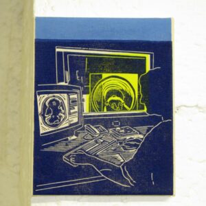 MRT, linoprints/cotton, 25 x 20 cm, 2009