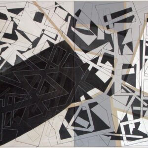 Intersections, marker/pencil/croyan/acrylics/cotton, 2 x 100 x 80 cm, 2012