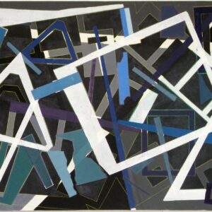 Splitter compostion, linoprints/acrylics/color pen/cotton, 80 x 150 cm, 2012