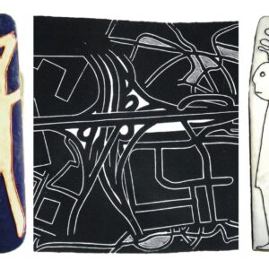 Karte-Hahn-Kirchheim-Linolschnitt & Bügelbrett