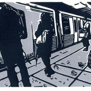 Metro Lisboa, linoprint/paper, 14 x 21,2 cm, 2020
