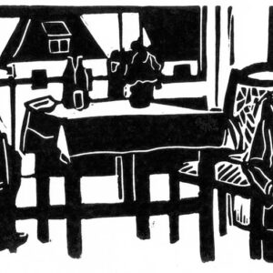 TV news, linoprint/paper, 9,1 x 21,8 cm, 2022