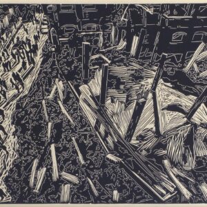 Besprechung, linoprint/cotton, 40 x 60 cm, 2009