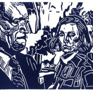 Bloody wedding 2, linoprint/paper, 15 x 27 cm, 2020