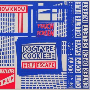 Doctype Cookie 2, linoprints/cotton, 50 x 60 cm, 2002