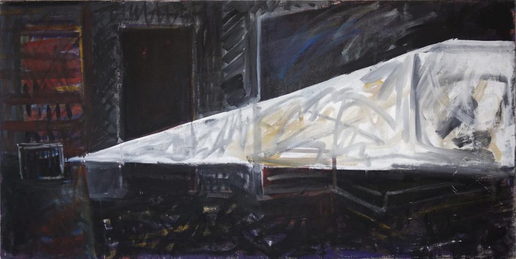 Super-8-Projection, acrylics/canvas, 75 x 150 cm, 1986