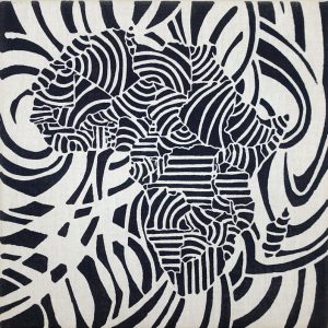 African map, linoprint/cotton, 30 x 30 cm, 1993
