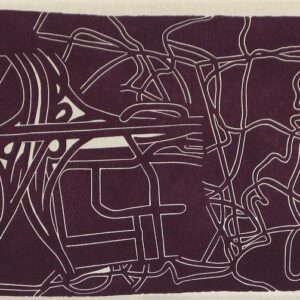 Joburg-Pfade, linoprint/cotton, 25 x 60 cm, 2006