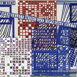 Runtime level, linoprints/cotton, 80 x 120 cm, 2006
