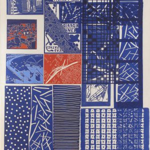 Parallelgesellschaften, linoprints/cotton, 130 x 100 cm, 2006