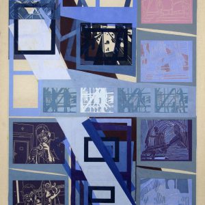 Stadtrand-Fragmente, linoprints/cotton, 130 x 100 cm, 2007