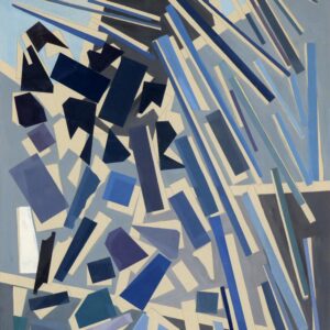 Shifted forms, linoprints/acrylics/pencil/cotton, 150 x 100 cm, 2014