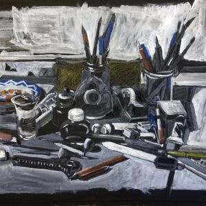 Still life, pencil/croyan/acrylics/ink/paper, 37,5 x 55 cm, 2021