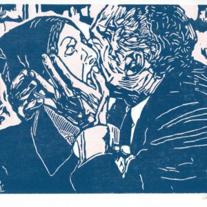 Bloody wedding 1, linoprint/paper, 19 x 25 cm, 2020
