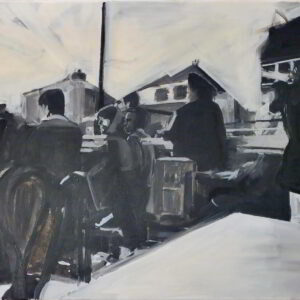 Reflections, Bar in Barcelona, acrylics/cotton, 58 x 76 cm, 2010