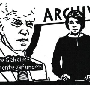 Secret documents, linoprint/paper, 12,5 x 21 cm, 2023