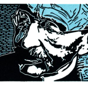 Max Planck, linoprint/paper, 11,5 x 20 cm, 2023