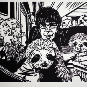 One for all, all for one, linoprint/paper, 20,8 x 30 cm, 2024