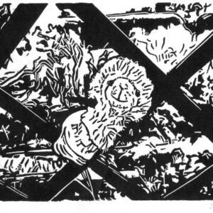 Lumi in Caputh, linoprint/paper, 15 x 20,2 cm, 2024