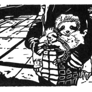 Trio in Sevilla, linoprint/paper, 12,3 x 20,2 cm, 2024