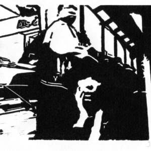 Tere in Marktredwitz, linoprint/paper, 12,2 x 18,1 cm, 2024