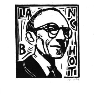 Blanchot, Maurice, linoprint/paper, 11,5 x 10 cm, 2024