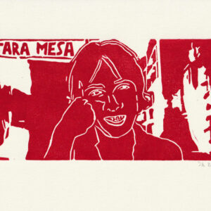 Sara Mesa, linoprint/paper, 10 x 19 cm, 2024